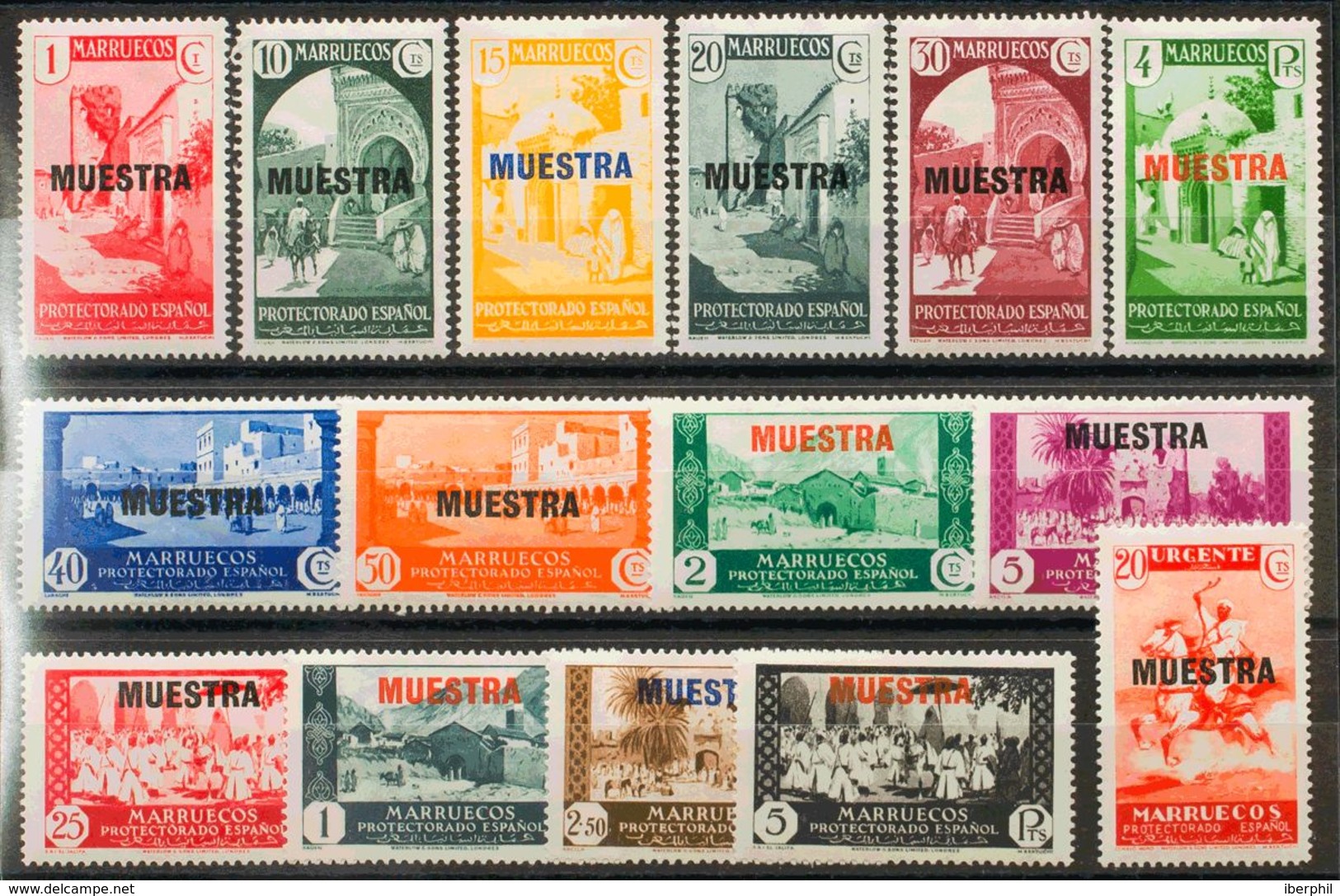 Marruecos. *133/47Ma. 1933. Serie Completa. MUESTRA, En Mayúsculas. MAGNIFICA. Edifil 2013: 540 Euros - Andere & Zonder Classificatie