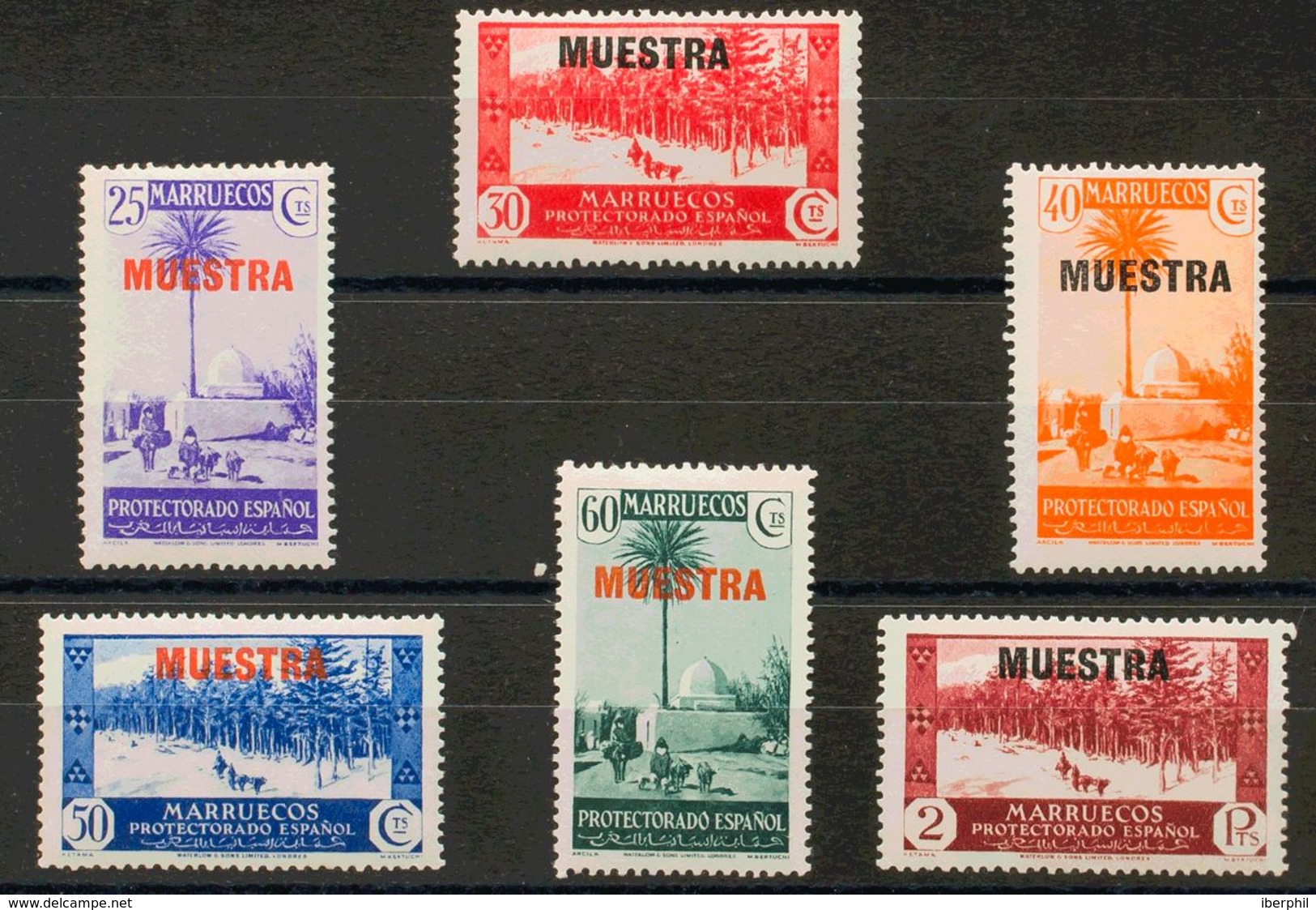 Marruecos. **152/59M. 1935. Serie Completa, Seis Valores. MUESTRA. MAGNIFICA. Edifil 2018: +132 Euros - Andere & Zonder Classificatie