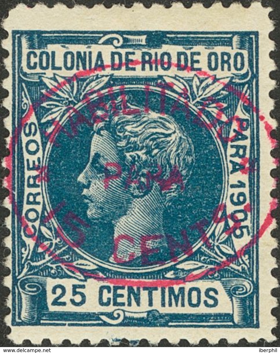Río De Oro. *17. 1907. 15 Cts Sobre 25 Cts Azul. MAGNIFICO. Edifil 2020: 340 Euros - Andere & Zonder Classificatie