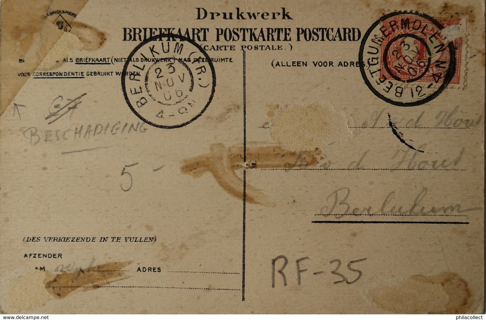 Beetgumermolen (Frl.) Let Op Hoek Met Plakband Verstevigd! 1906 Zeldzaam - Autres & Non Classés