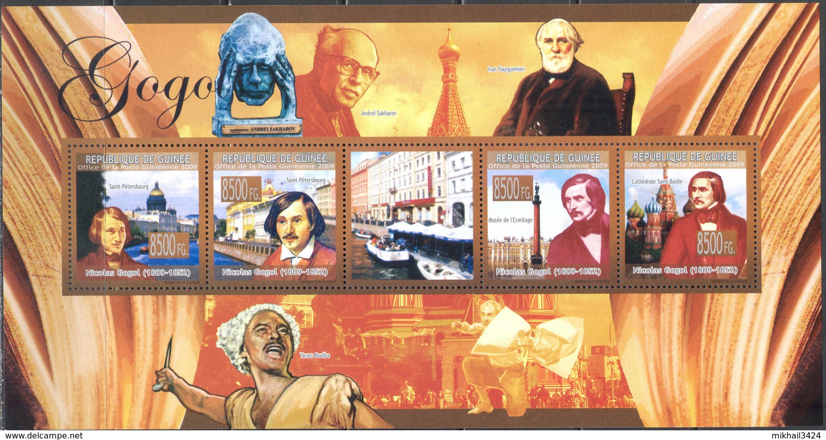 A0587 ✅ Art Literature Writers Rossica Gogol 2009 Guinea Sheet+S/s MNH ** 24ME - Writers