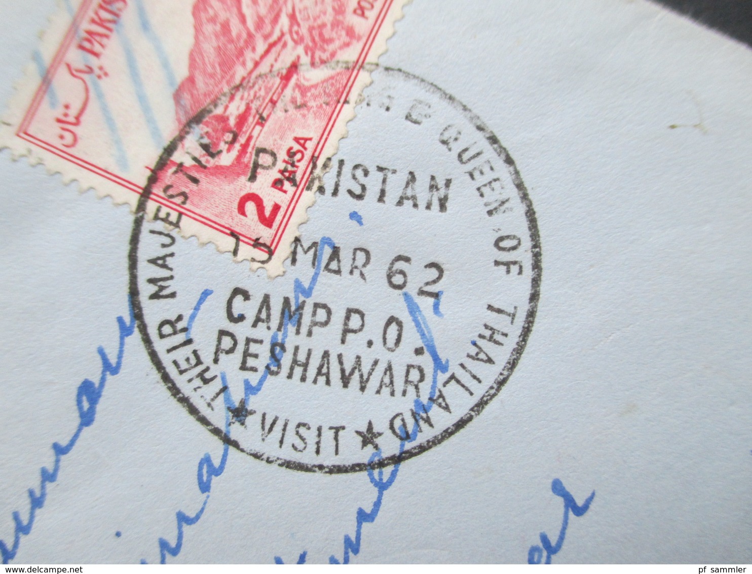 Pakistan 1962 Peshawar Ortsbrief Stempel Pakistan Camp P.O. Peshawar Visit Their Majesties... Queen Of Thailand - Pakistán