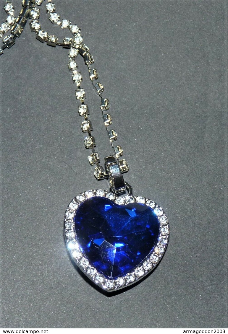 COLLIER CHAINE SUPERBE GROS PENDENTIF COEUR  3.4 X 3.4 Cm NEUVE  CHAINE 50 CM Environ + RALLONGE    NEUVE - Pendentifs