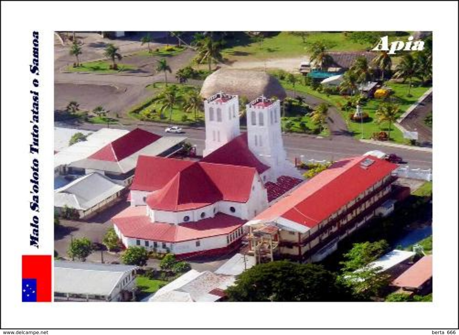 Samoa Apia Cathedral Aerial View New Postcard - Samoa