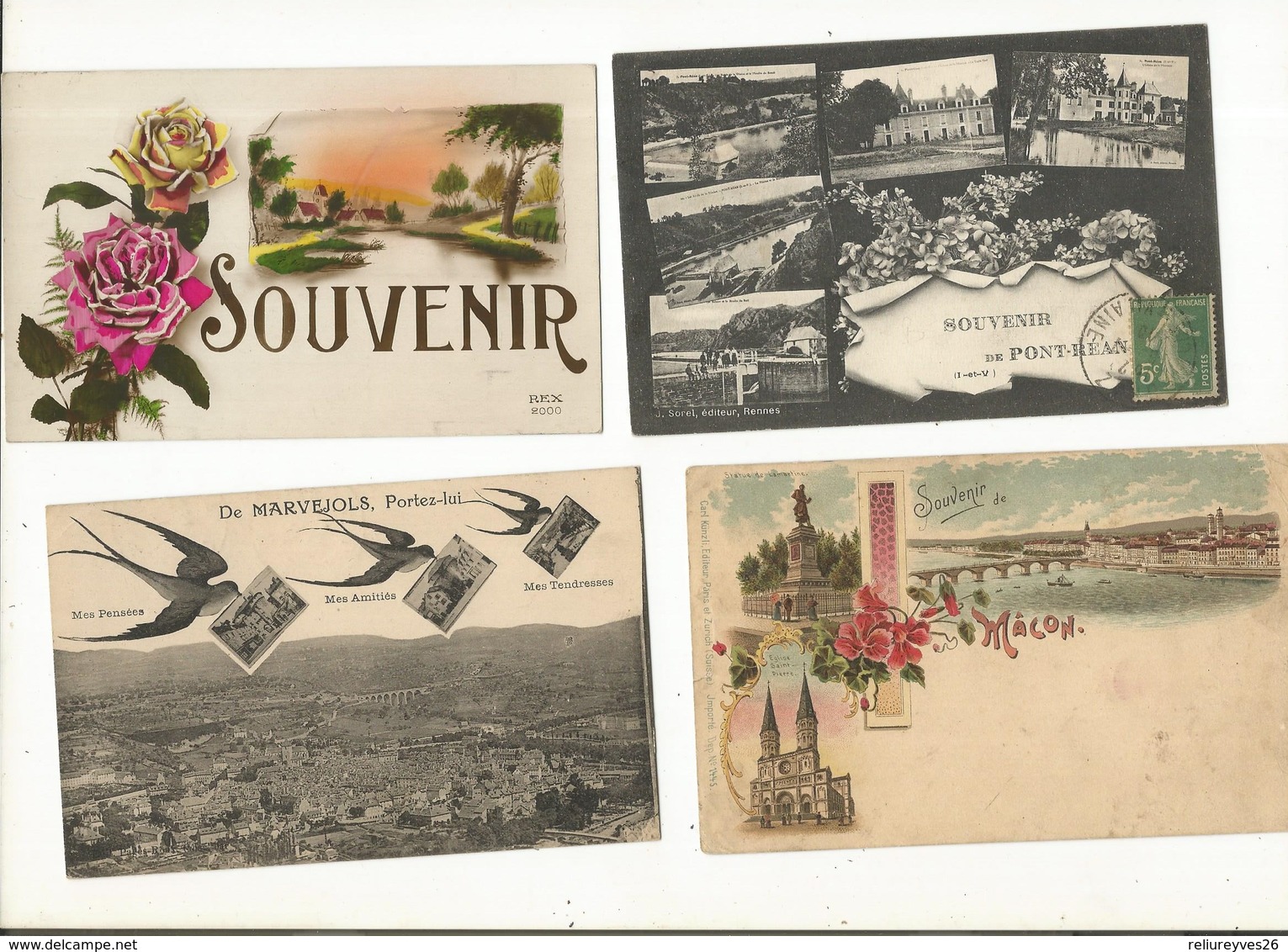 CPA ,Lot de 28 Cartes Souvenirs  ,1910-1960