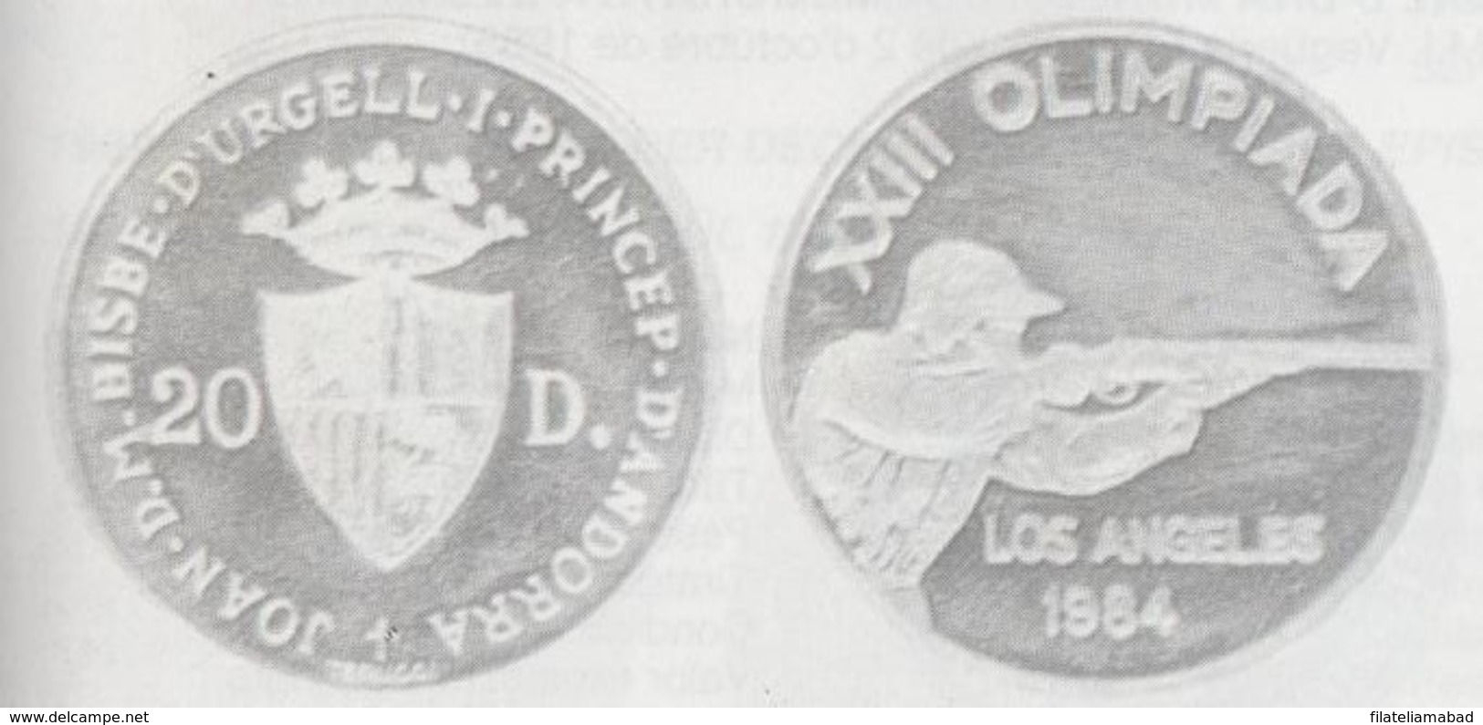 ANDORRA MONEDA EN PLATA   Nº 26  VALOR 20 DINERS .SERVEI D'EMISSIÓNS  (E.M.8 - Andorre