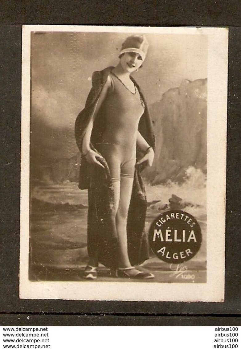 CHROMO CIGARETTES MÉLIA ALGER ALGÉRIE - FEMME EN MAILLOT DE BAIN PIN UP BAIGNEUSE - BATHER WOMAN - LÉO 1090 - Melia