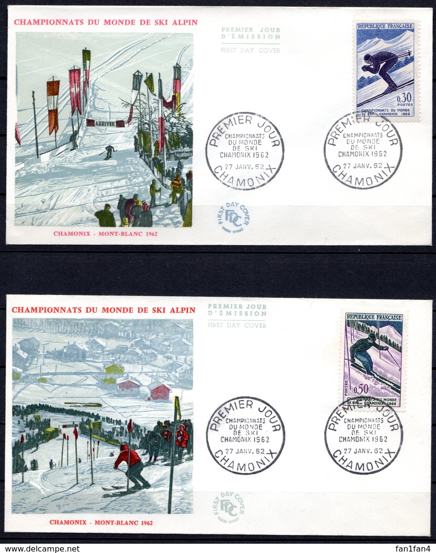 FDC FRANCE 1962 - N° 1326 Et 27 - Championnat Du Monde De Ski à Chamonix - 1960-1969