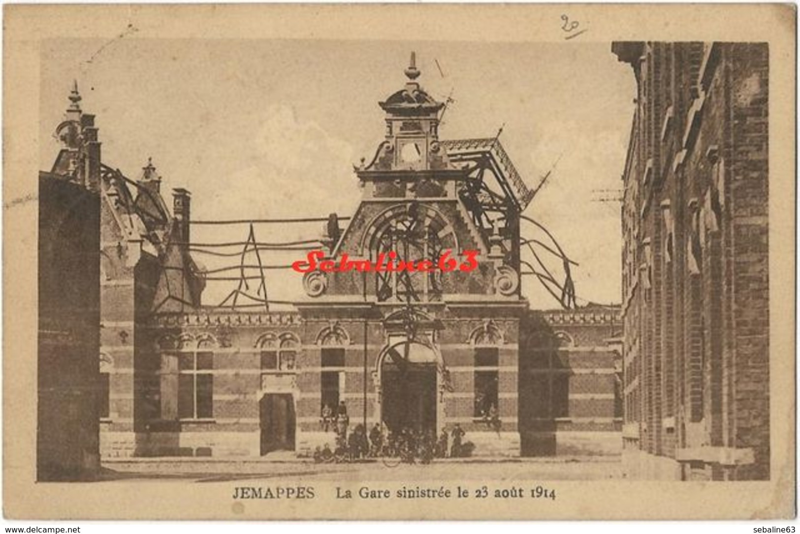 Jemappes - La Gare Sinistrée Le 23 Aout 1914 - 1920 - Mons