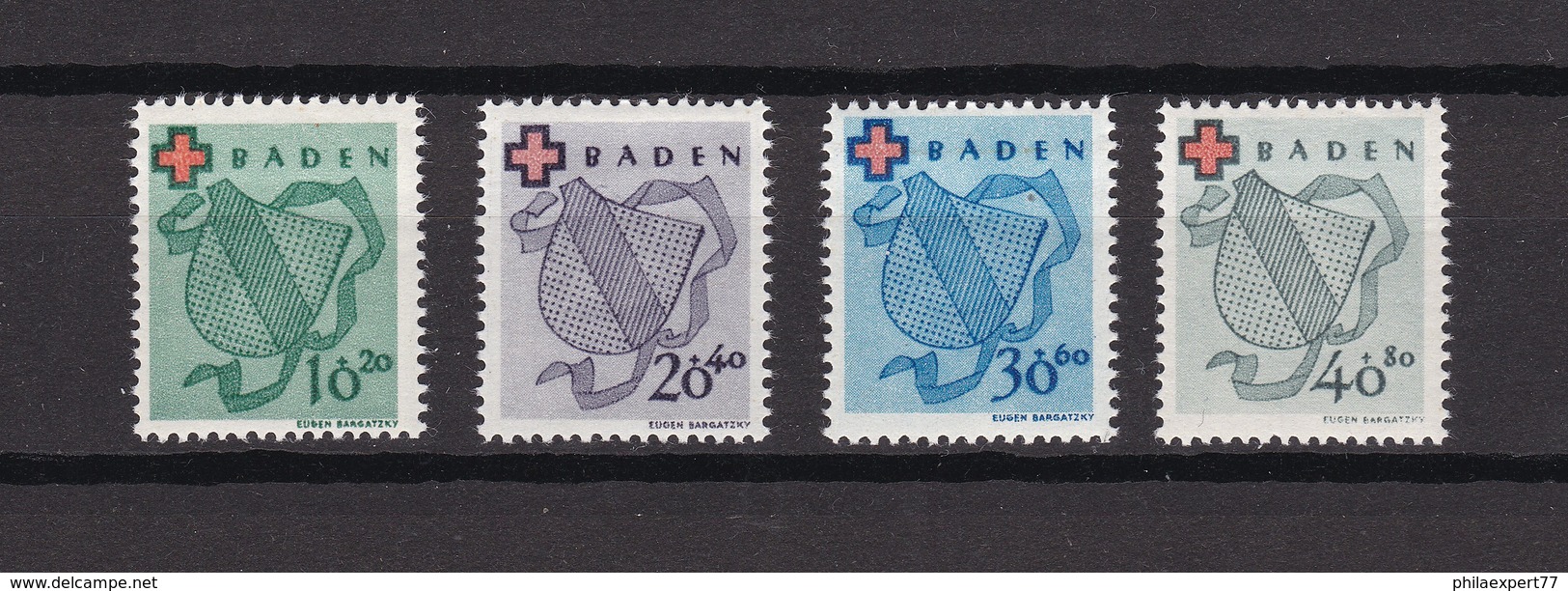 Franz. Zone - Baden - 1949 - Michel Nr. 42/45 A - Ungebr. - 45 Euro - Sonstige & Ohne Zuordnung