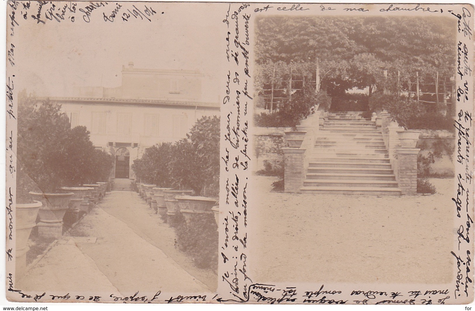 Carte Photo : Allée Et Escalier à TERNI ( 1904 ) - Au Dos  Tampon Perlé - CHANOS-CURSON - Drome - Jean - BALLY - - Photographs