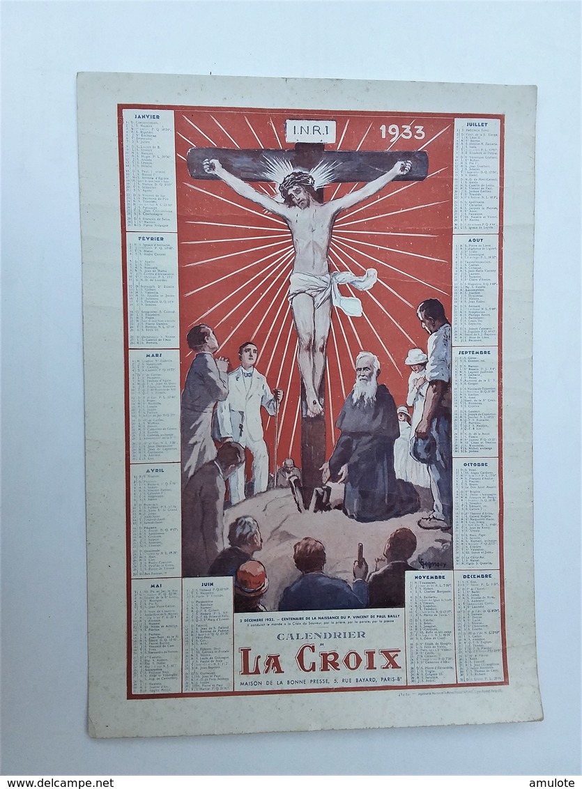 Calendrier LA CROIX Paris. - Grand Format : 1921-40