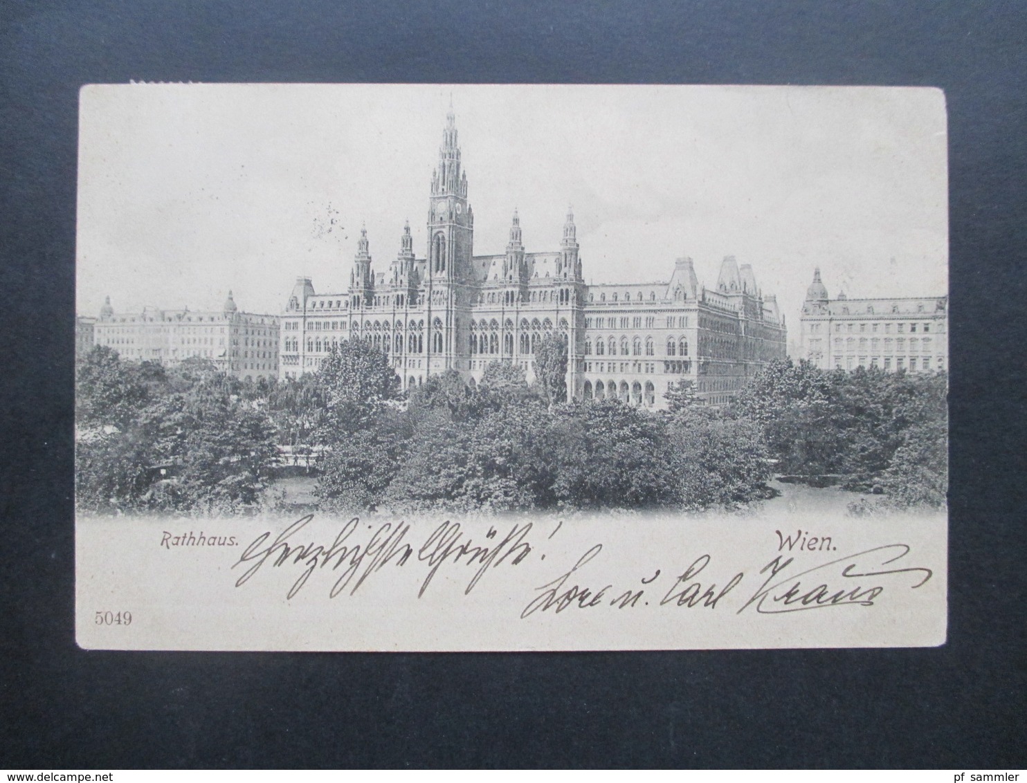 Österreich 1901 AK Wien Rathaus Strichstempel Hinter... Nach Mährisch Ostrau Mit Ak Stempel - Wien Mitte