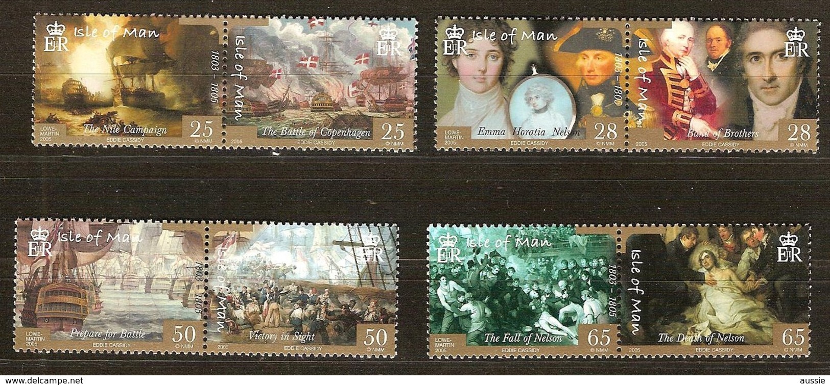 Île De Man 2005 Yvertn° 1212-1219 *** MNH  Cote 17,50 Euro La Bataille De Trafalgar - Man (Ile De)