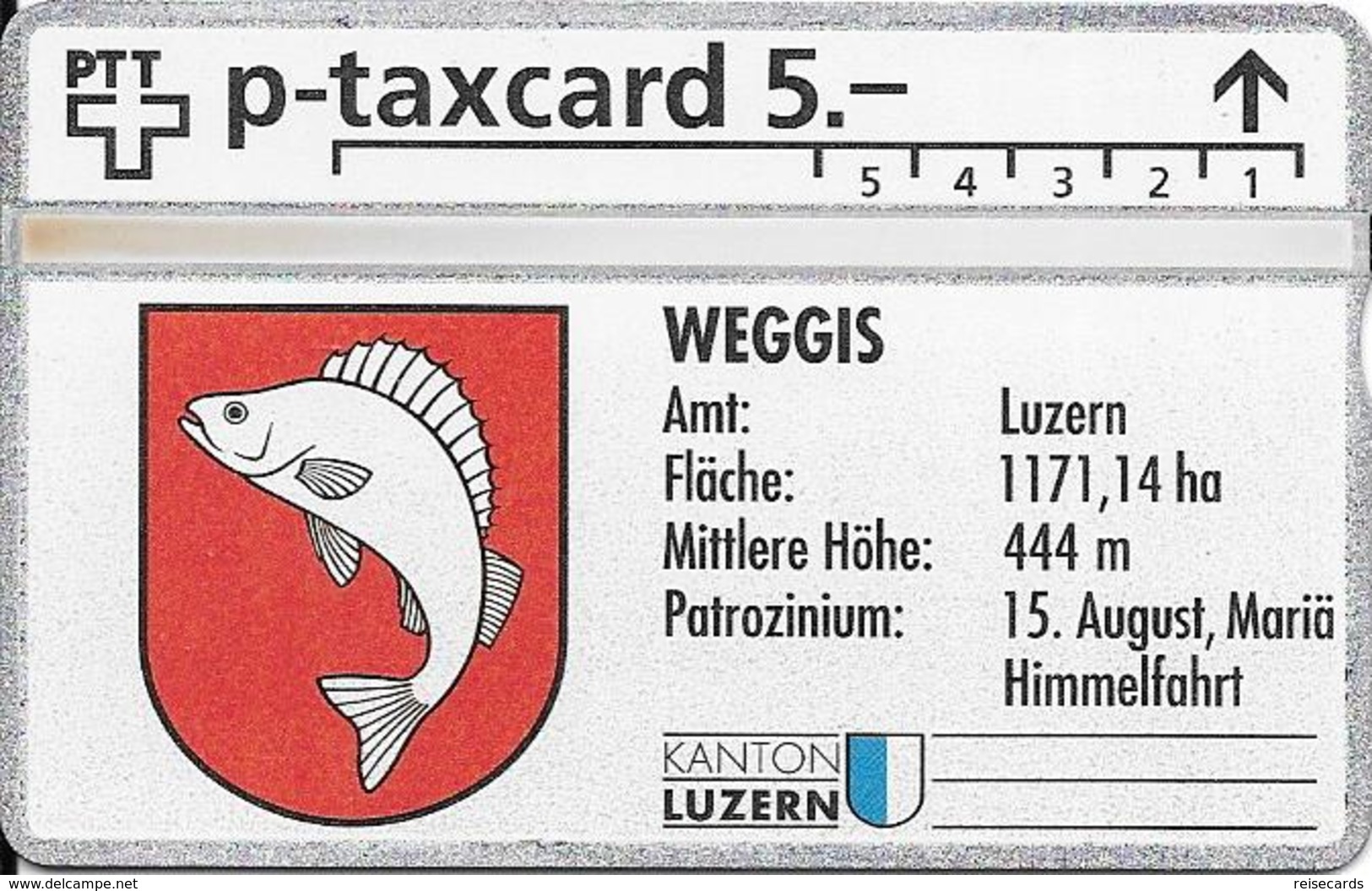 Switzerland: PTT KP-93/78CY 309L Kanton Luzern - Amt Luzern, Weggis - Schweiz