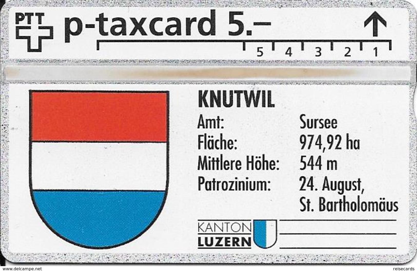 Switzerland: PTT KP-93/78W 309L Kanton Luzern - Amt Sursee, Knutwil - Schweiz