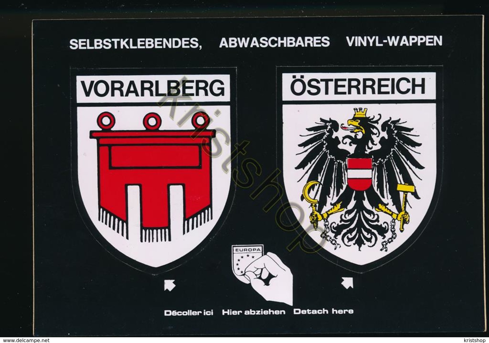 Vorarlberg - Österreich - Selbstklebendes Vinyl-Wappen [AA30-0.497 - Autres & Non Classés