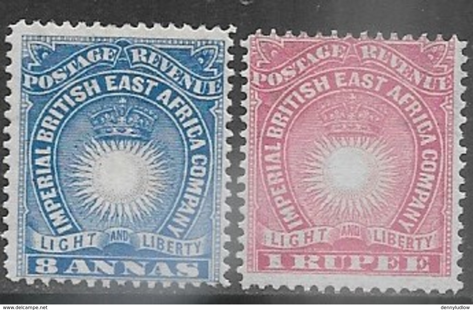 British East Africa   1890   Sc#23 8a & #25 1R  MLH  2020 Scott Value $14.25 - British East Africa