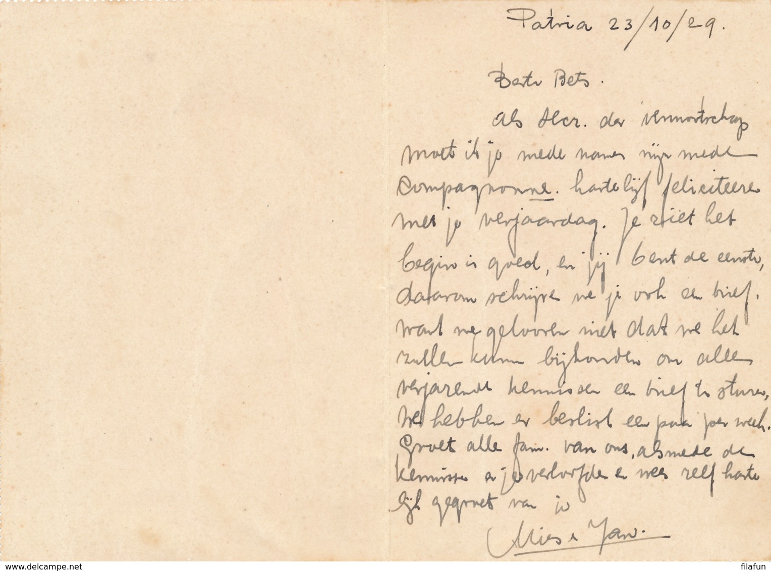 Nederlands Indië - 1929 - Lloyd-brief Van S.S. Patria Van Postagent Rotterdam-Batavia Naar Overveen - Indes Néerlandaises