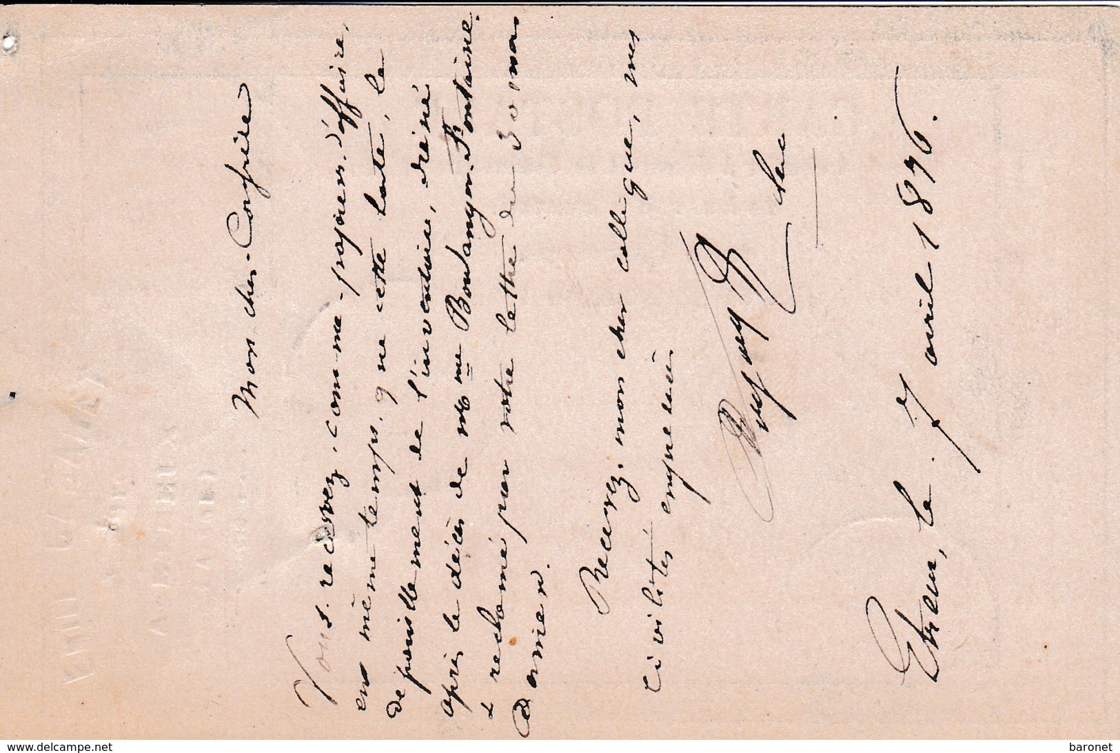 N° 53 N° 54 S / CP T.P. Ob T 17 Etreux 7 AVRIL 76 Pour Paris ( Au Verso à Sex Pub Emile ... ) - 1849-1876: Période Classique