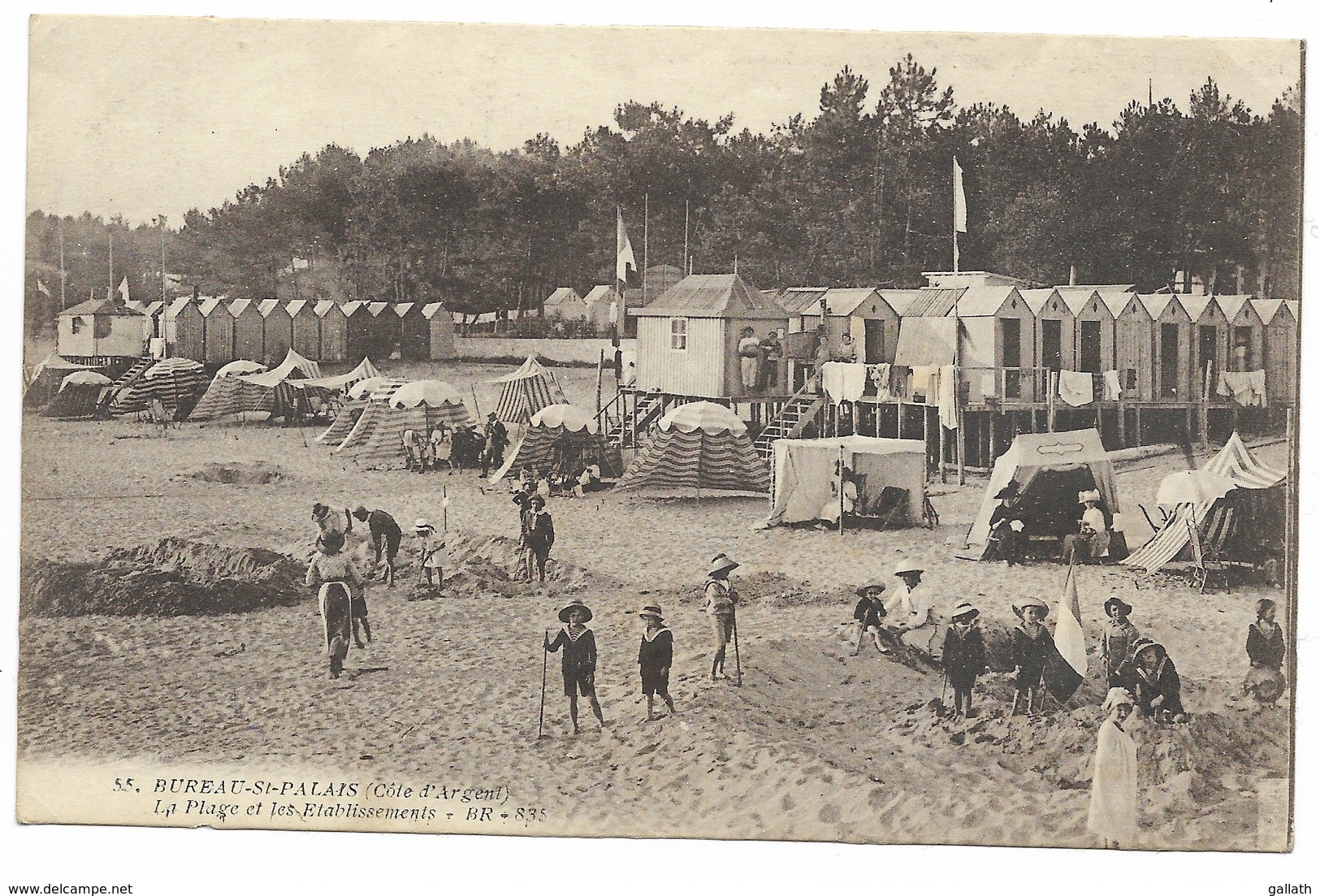 17-LE BUREAU-ST-PALAIS-La Plage Et Les Etablissements... Animé - Saint-Palais-sur-Mer