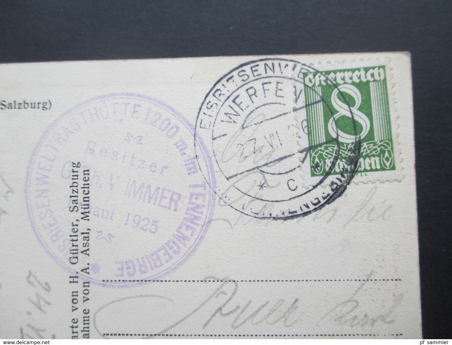 Österreich 1926 Eisriesenwelt Höhle Im Tennengebirge (Salzburg) Stempel Rasthütte Besitzer Wimmer Nach Wien - Covers & Documents