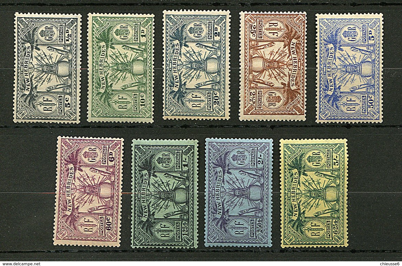 Nelle Hébrides *,  N°  91 à 99 Qq Points De Rouille - Unused Stamps