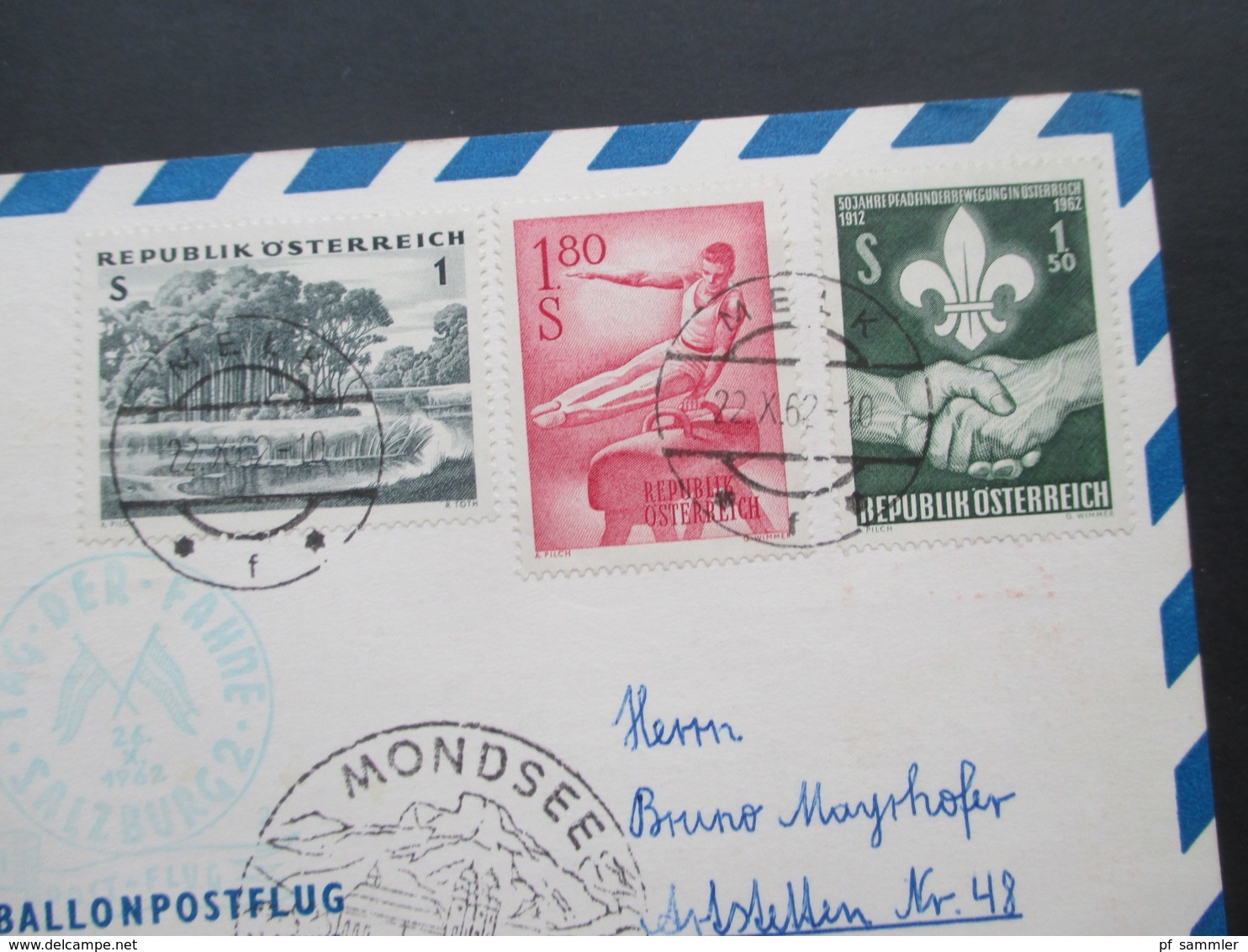 Österreich 1961 Und 62 2 Sonderpostkarten 26. Und 28. Ballonpostflug Zum Tag Der Österreichischen Fahne OMO / Ballonpost - Covers & Documents