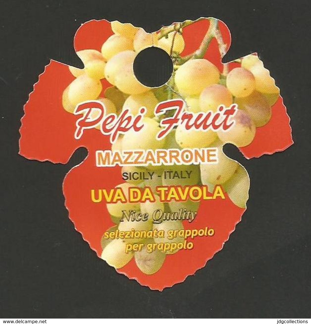 # UVA PEPI FRUIT SICILIA GRAPE Italy Fruit Tag Balise Etiqueta Anhänger Cartellino Uva Raisin Uvas Traube - Fruits & Vegetables