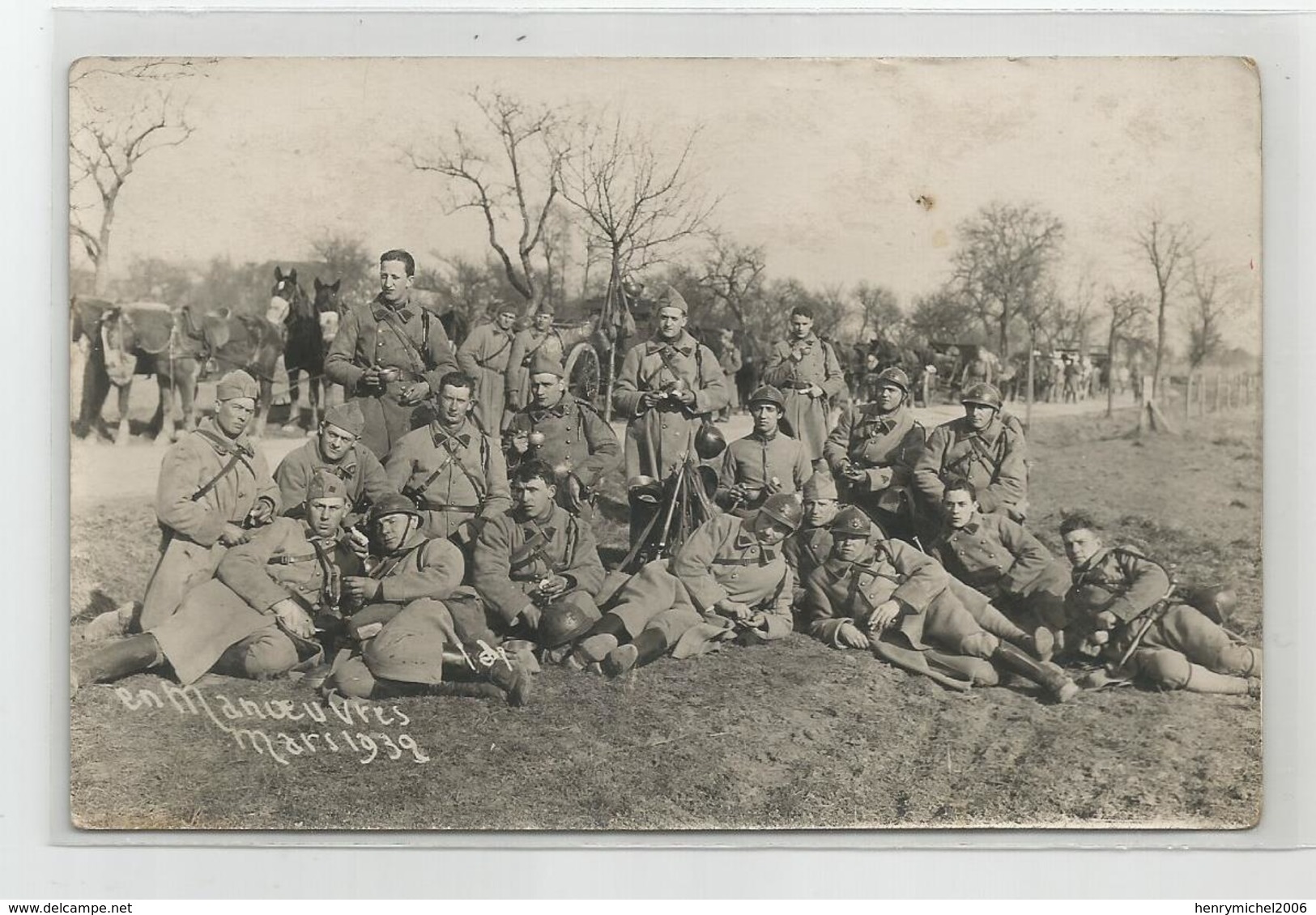 Carte Photo Moselle 57 Metz 61e Ra Les Servants De La 13e Batterie , 1939 En Manoeuvres - Manoeuvres