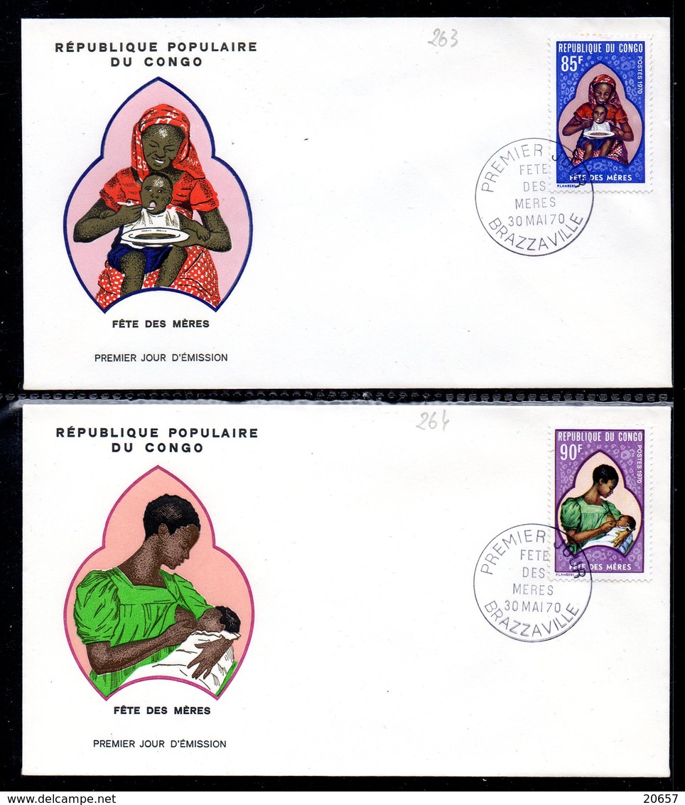 Congo 0263 Et 264 Fdc Fêtes Des Mères, Allaitement Maternel, Nutrition - Muttertag