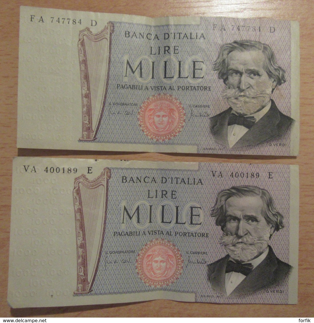 Italie / Italia - 7 Billets 1000 et 5000 Lire - B à TTB+