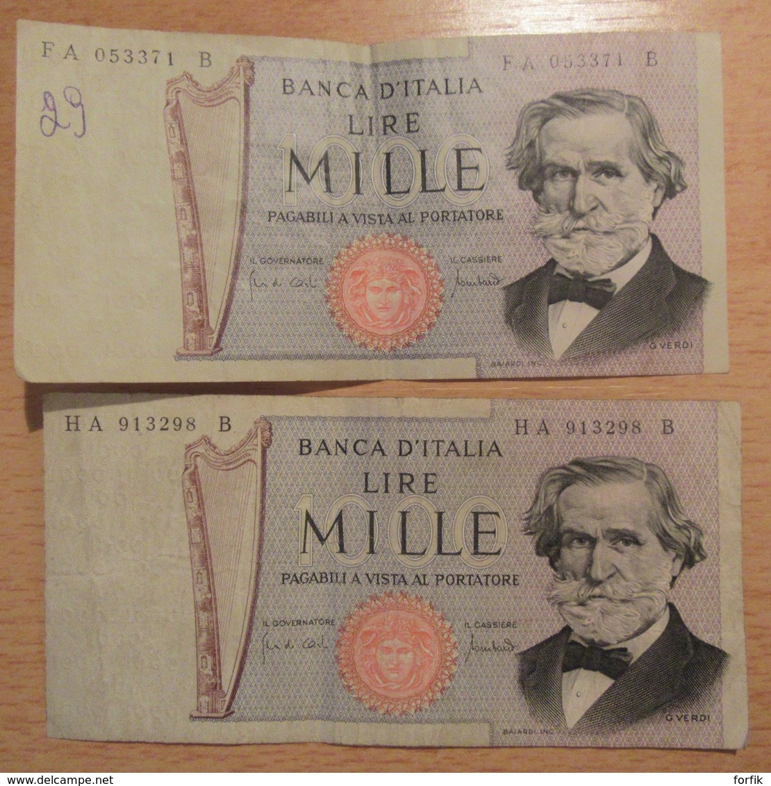 Italie / Italia - 7 Billets 1000 et 5000 Lire - B à TTB+