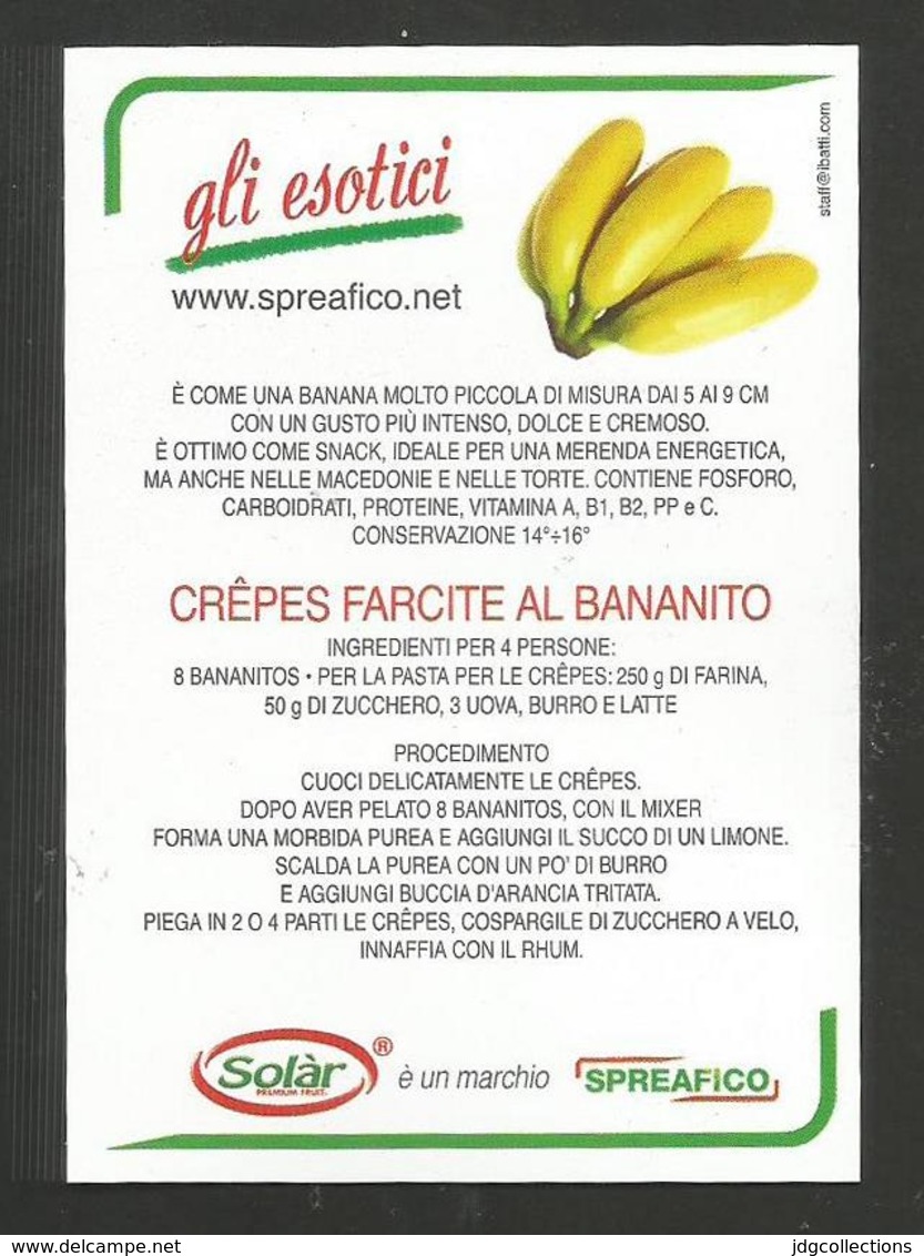 # BANANA BANANITO SOLAR SPREAFICO Fruit Tag Balise Etiqueta Anhänger Cartellino Banane Platano - Fruits & Vegetables