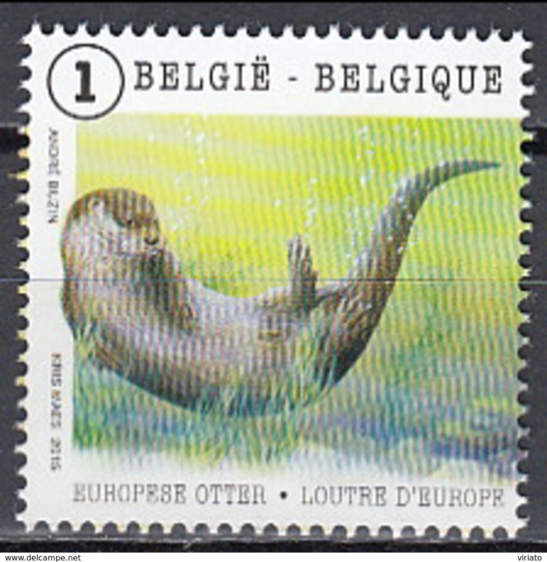 Belgium 2015 (MNH) (Mi 4550) - European Otter (Lutra Lutra) - Sonstige & Ohne Zuordnung