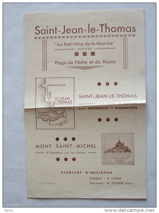 Saint-Jean-Le-Thomas. Au Petit Nice De La Manche. Publicité. - Dépliants Touristiques