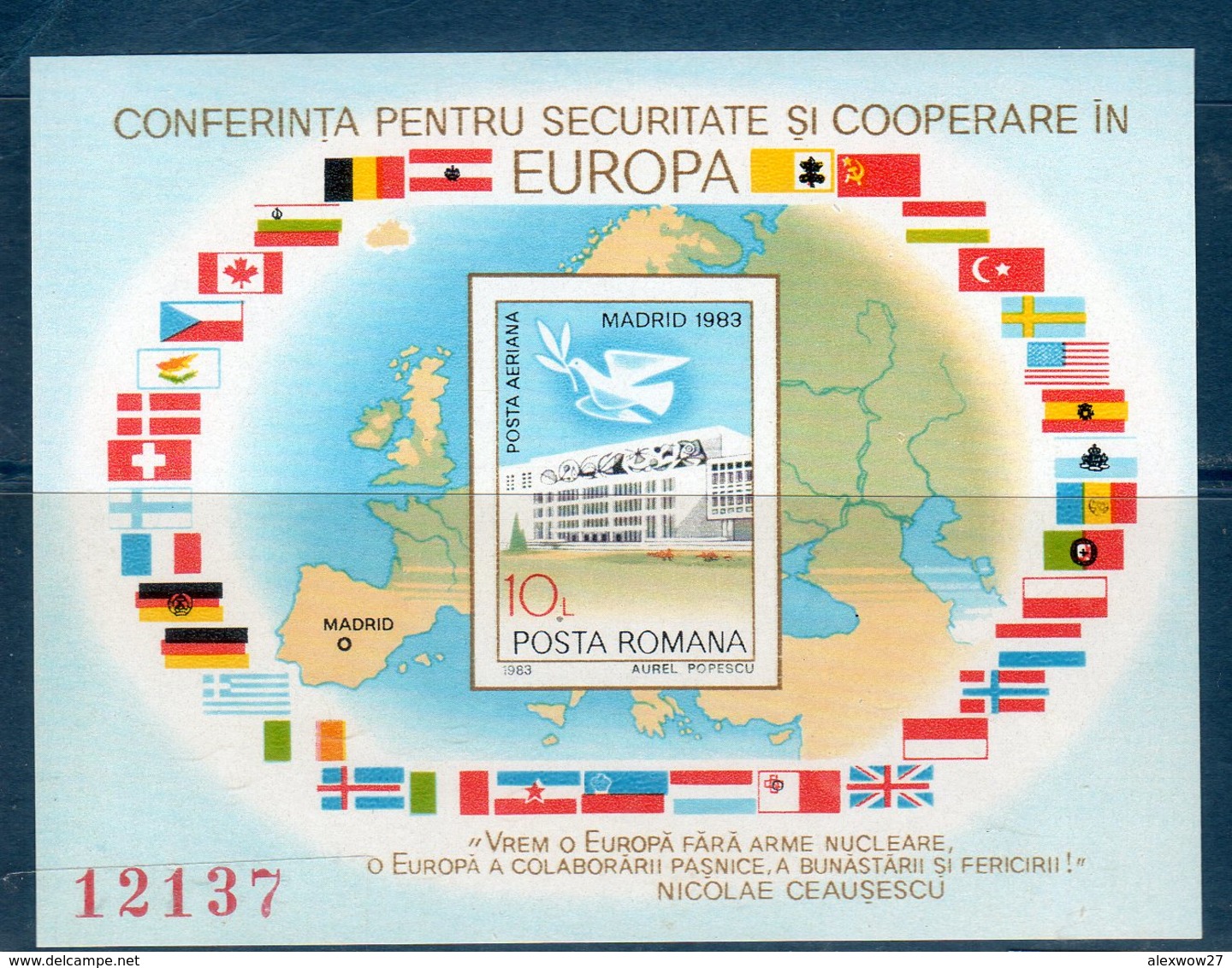 Romania 1983 --CONFERENZA SULLA SICUREZZA  BF196 --   **MNH - Neufs