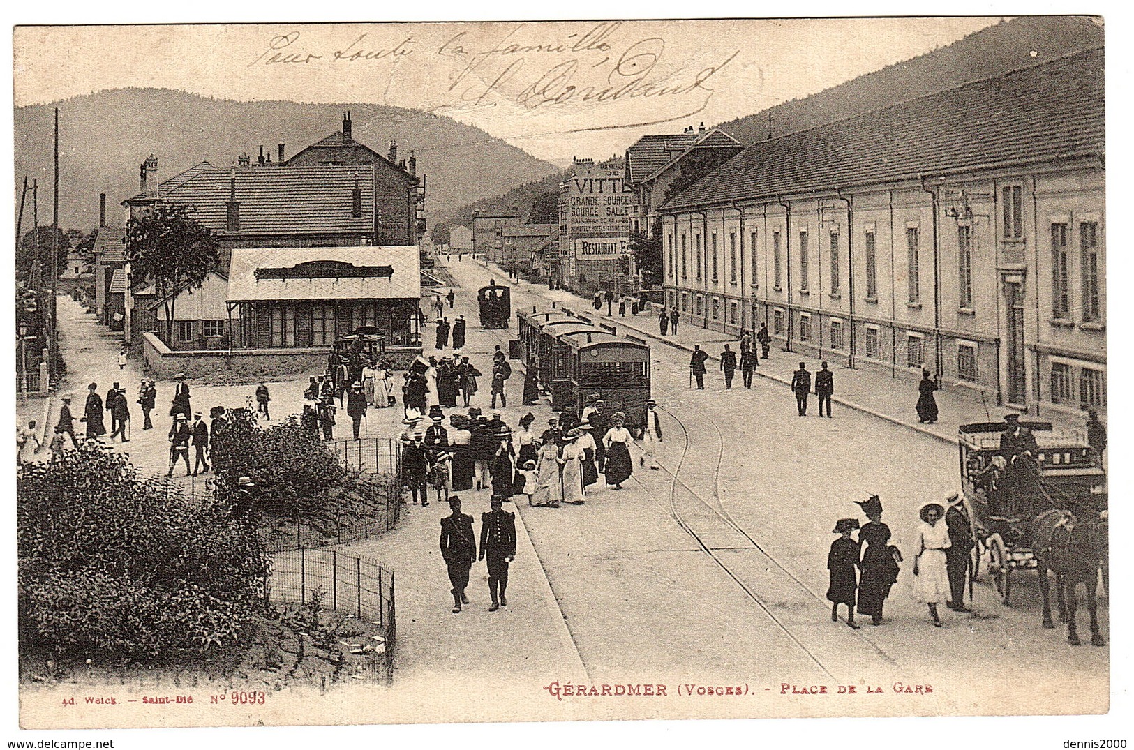 GERARDMER (88) - Place De La Gare - TRAMWAY - BELLE ANIMATION - Ed. Ad. Weick, Saint Dié - Gerardmer