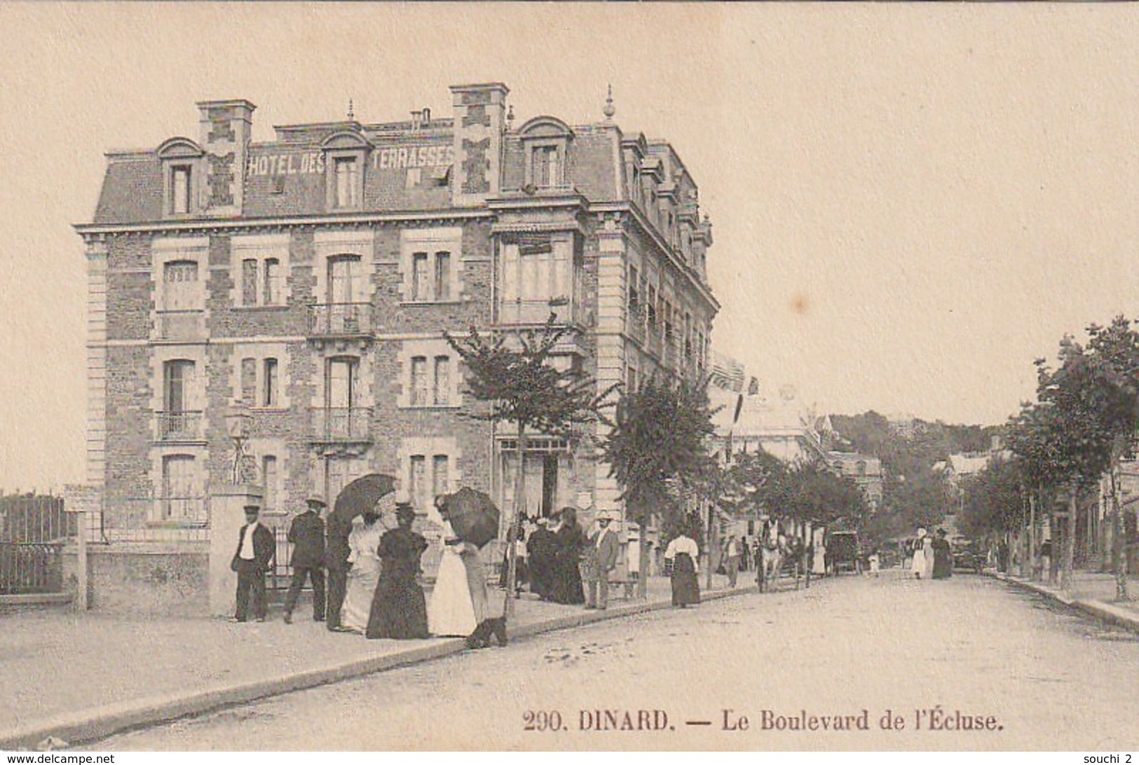 RE 3-(35) DINARD - LE BOULEVARD DE L' ECLUSE - ANIMATION - HOTEL DES TERRASSES - 2 SCANS - Dinard