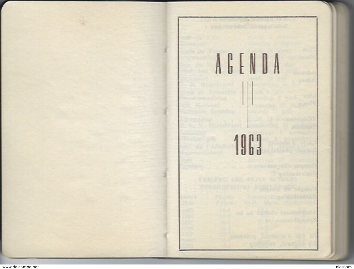 Agenda De Poche SERVICE ECONOMIQUE Et SOCIAL 1963 - Agenda Vírgenes