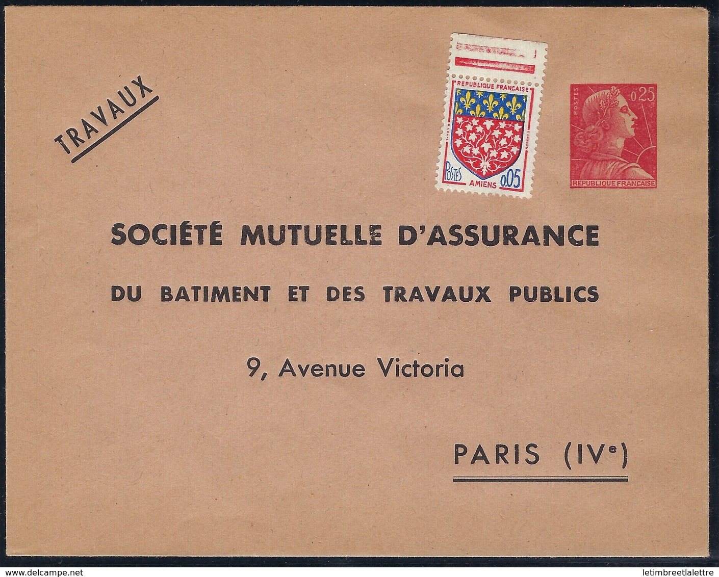 France - Thématique Marianne De Muller - 0,25 Rouge E1 - Entier Postal - TB - TSC - G1 P - Standaardomslagen En TSC (Voor 1995)