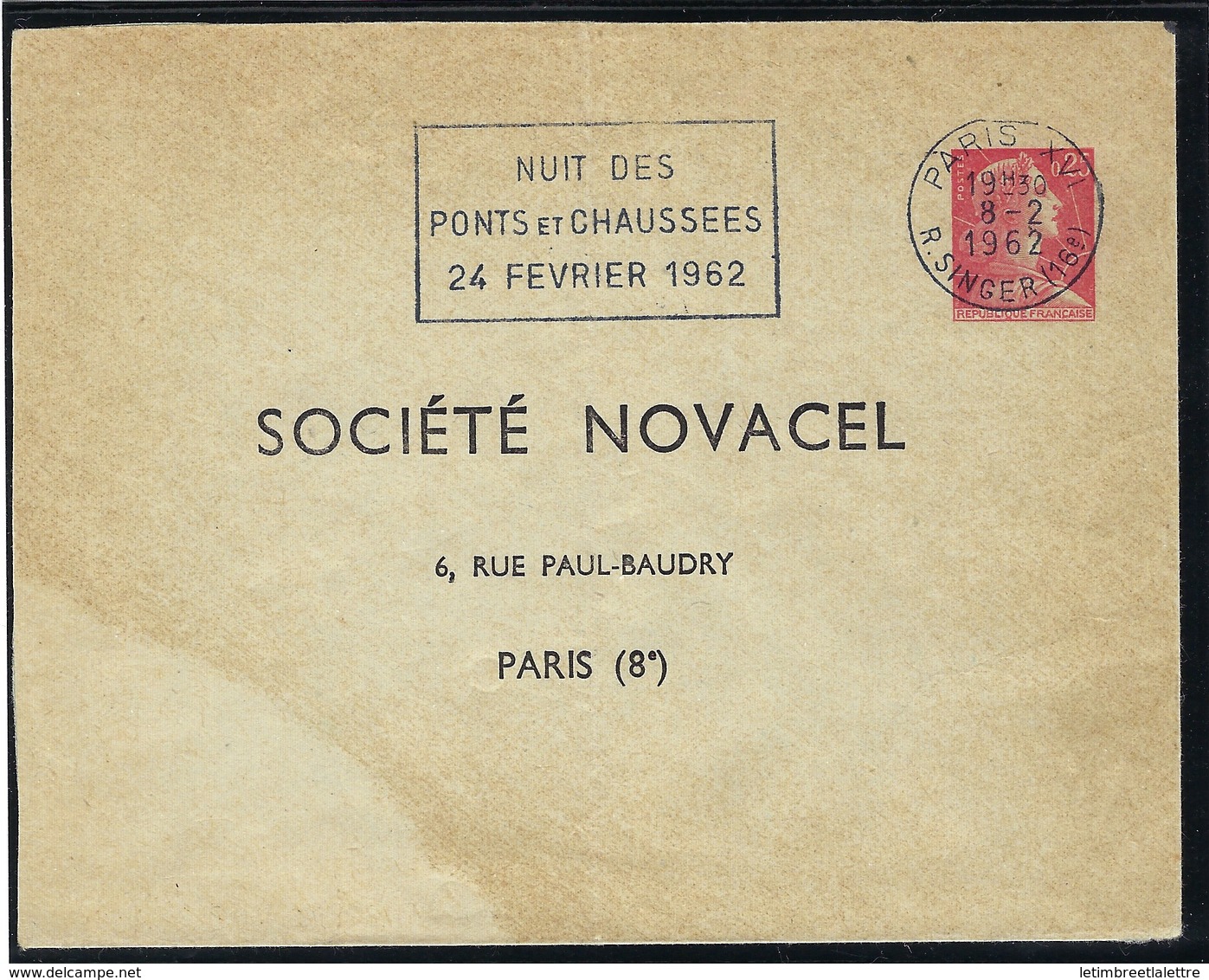 France - Thématique Marianne De Muller - 0,25 Rouge E1 - Crédit Novacel - Entier Postal - TB - TSC - Enveloppes Types Et TSC (avant 1995)