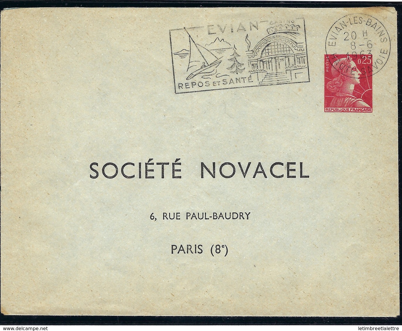 France - Thématique Marianne De Muller - 0,25 Rouge E1 - Crédit Novacel - Entier Postal - TB - TSC - Standaardomslagen En TSC (Voor 1995)