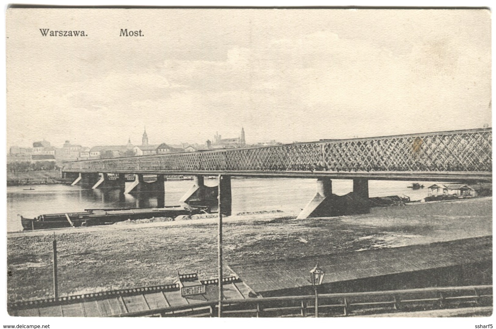 WARSZAWA MOST Bridge C. 1908 - Pologne