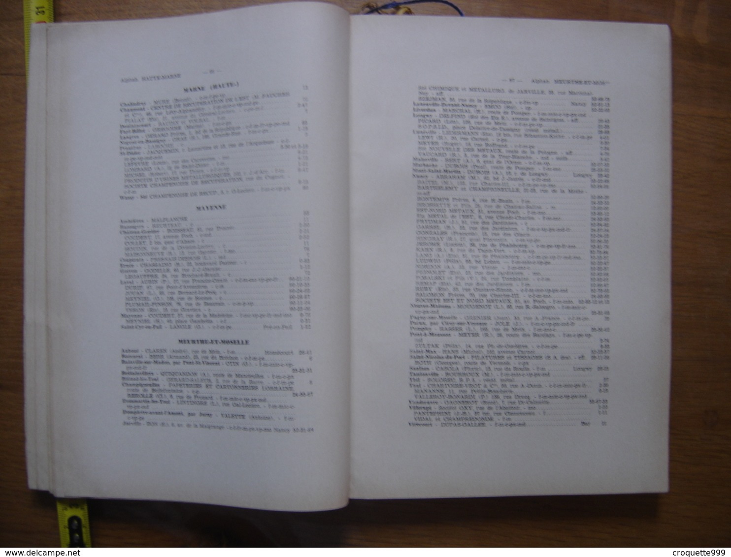 1962 ANNUAIRE National Des MATIERES PREMIERES De RECUPERATION Et Du MATERIEL D'OCCASION - Directorios Telefónicos