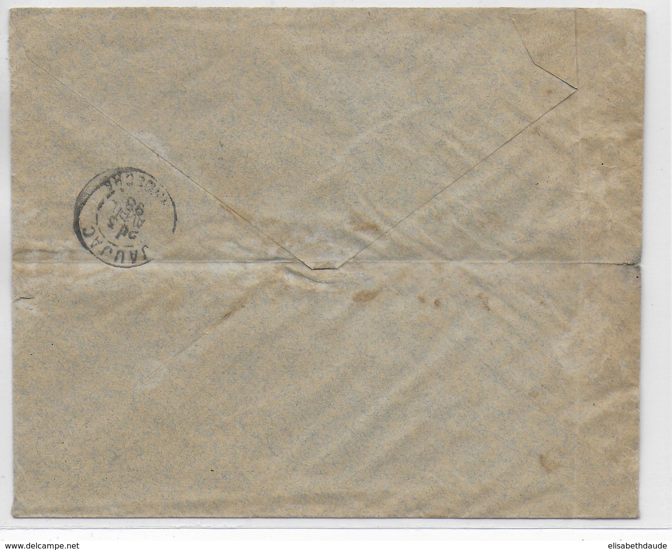 TURQUIE BUREAU FRANCAIS -  1898 - SAGE SURCHARGE Sur ENVELOPPE De CONSTANTINOPLE => JAUJAC (ARDECHE) - Cartas & Documentos