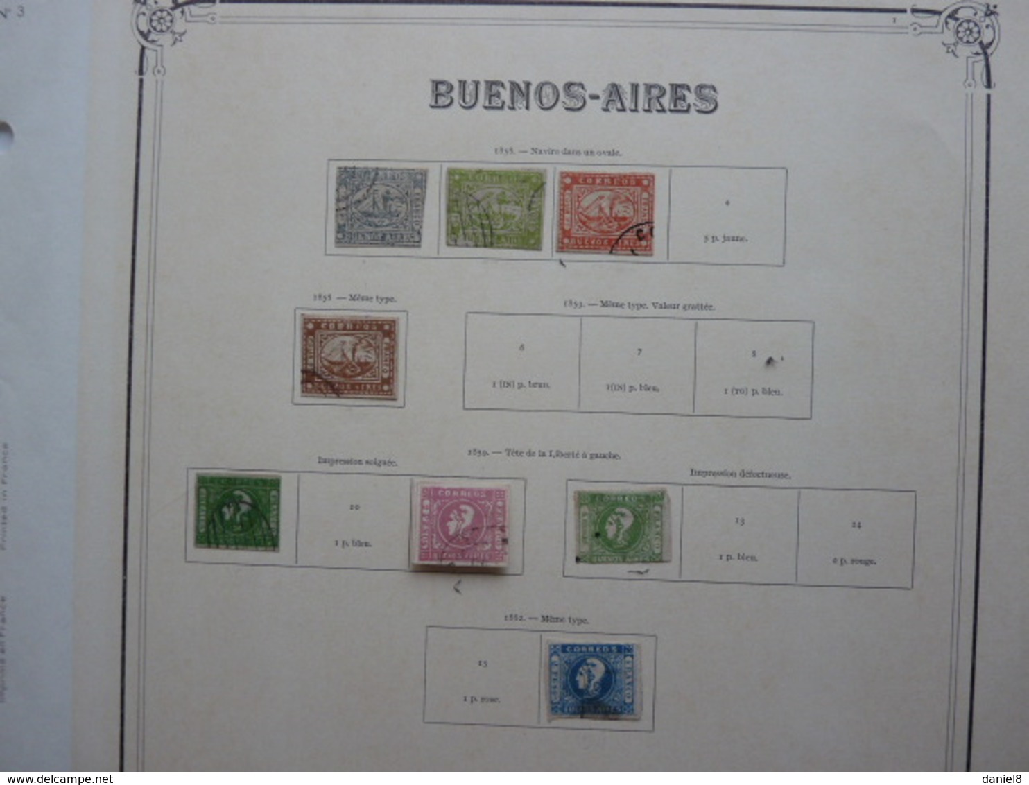 ARGENTINE -BUENOS AIRES-8 VALEURS - Buenos Aires (1858-1864)