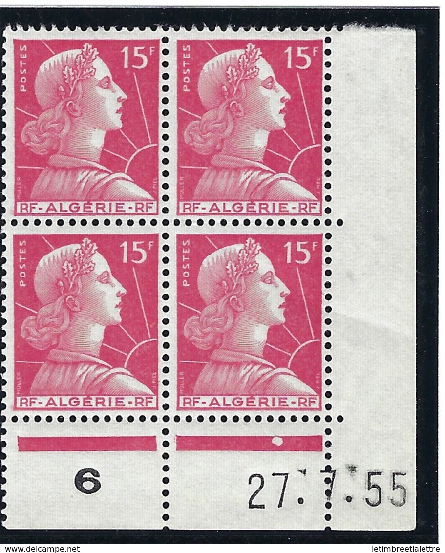 Algérie - Thématique Marianne De Muller - N° 329a ** En Bloc De 4 - TTB - Neuf - Coin Daté - - Algérie (1962-...)