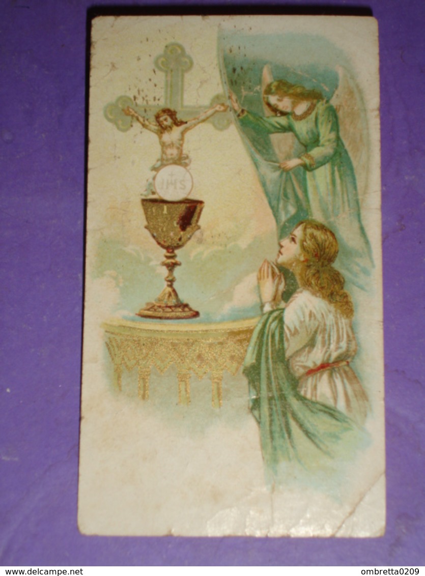 S.Pasqua Anno 1928 PONDERANO,Biella Parroc.S.Lorenzo.Mercando D.Elmo Prevosto/cromolitografia Santino Antico - Images Religieuses