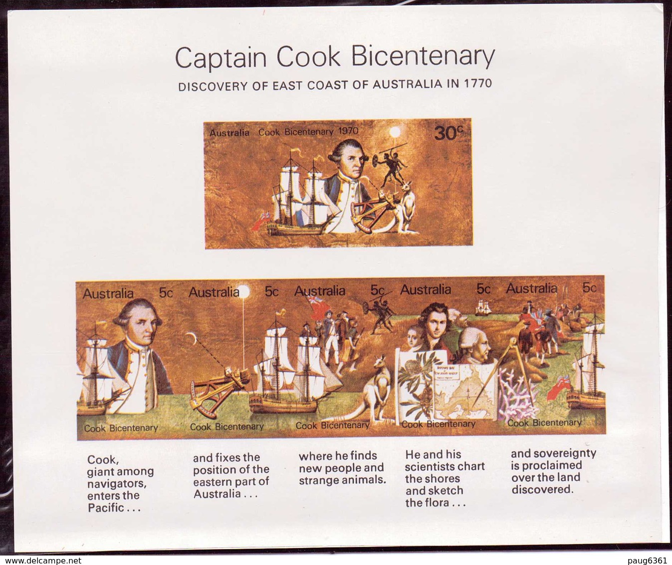 AUSTRALIE 1970 PACK DE PRESENTATION J.COOK  YVERT N°407/12-B3  NEUF MNH** - Presentation Packs